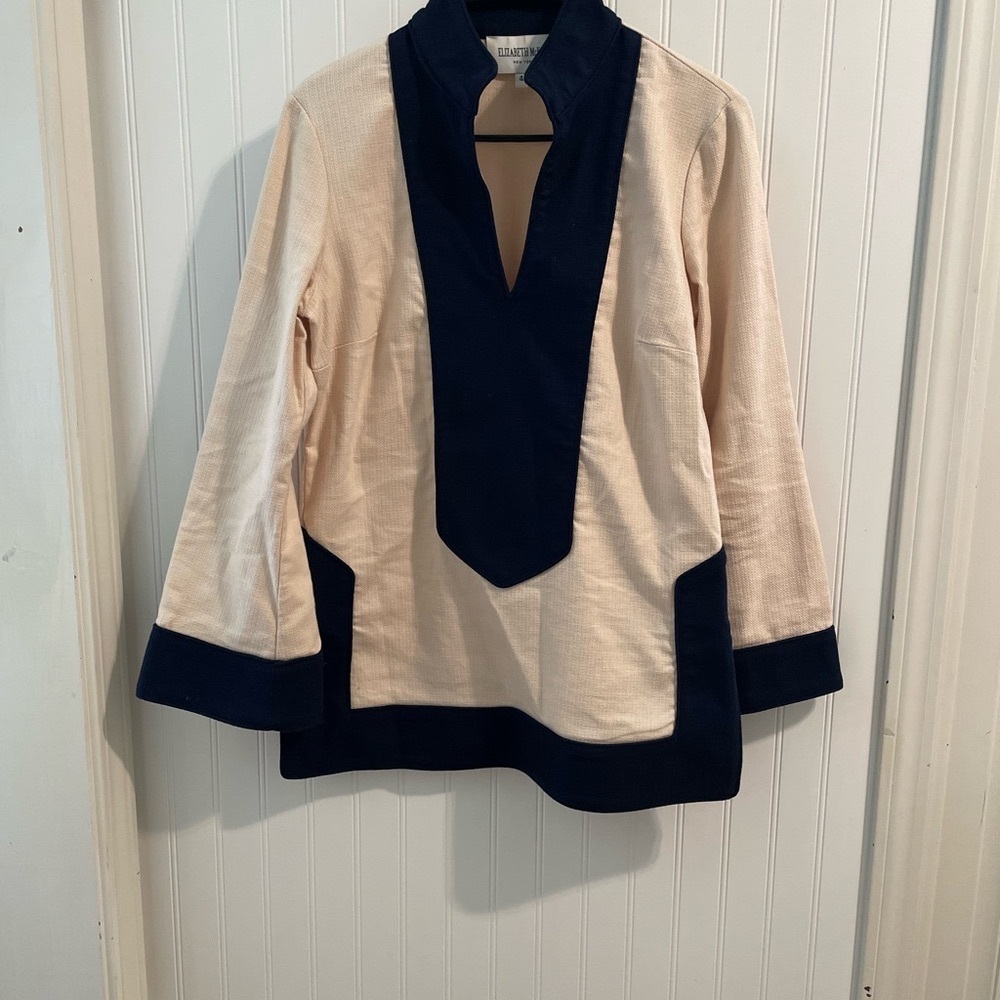 Elizabeth McKay Cream and Navy Tunic